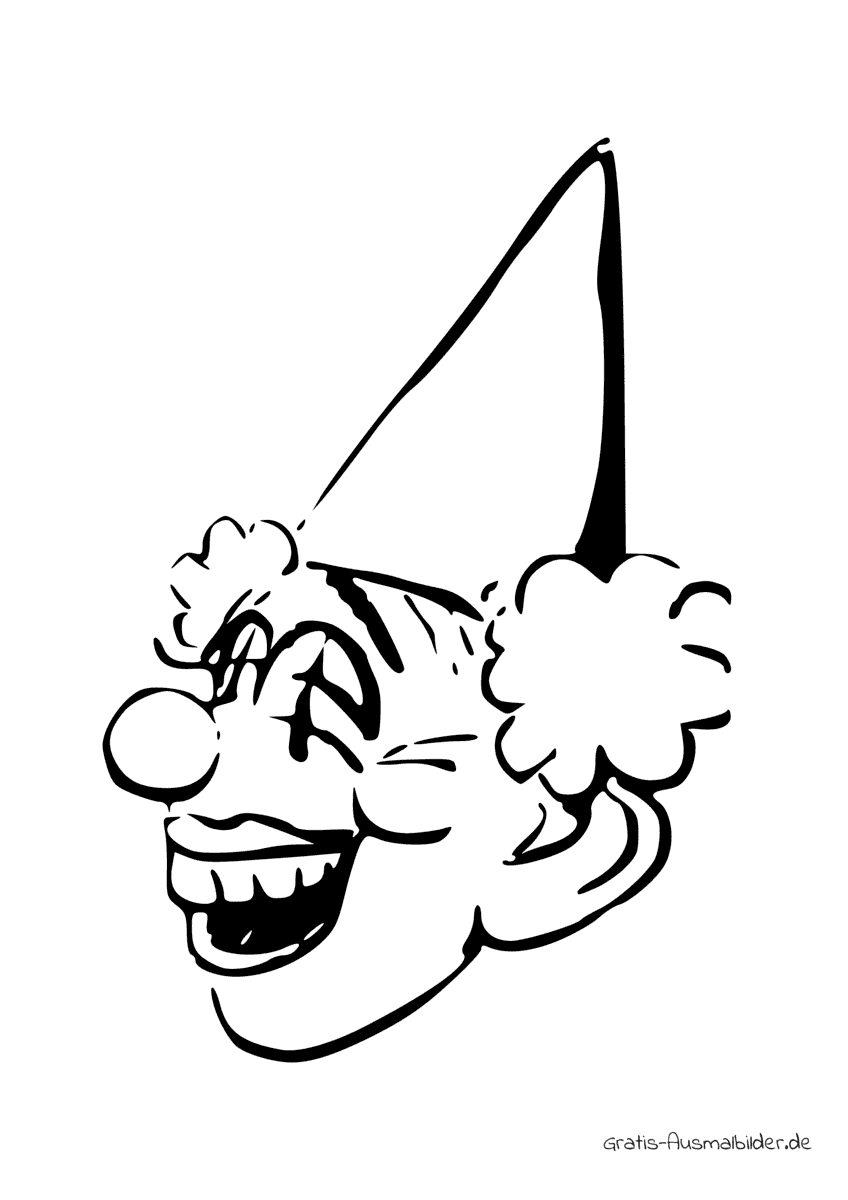 Ausmalbild Clown mit Hut