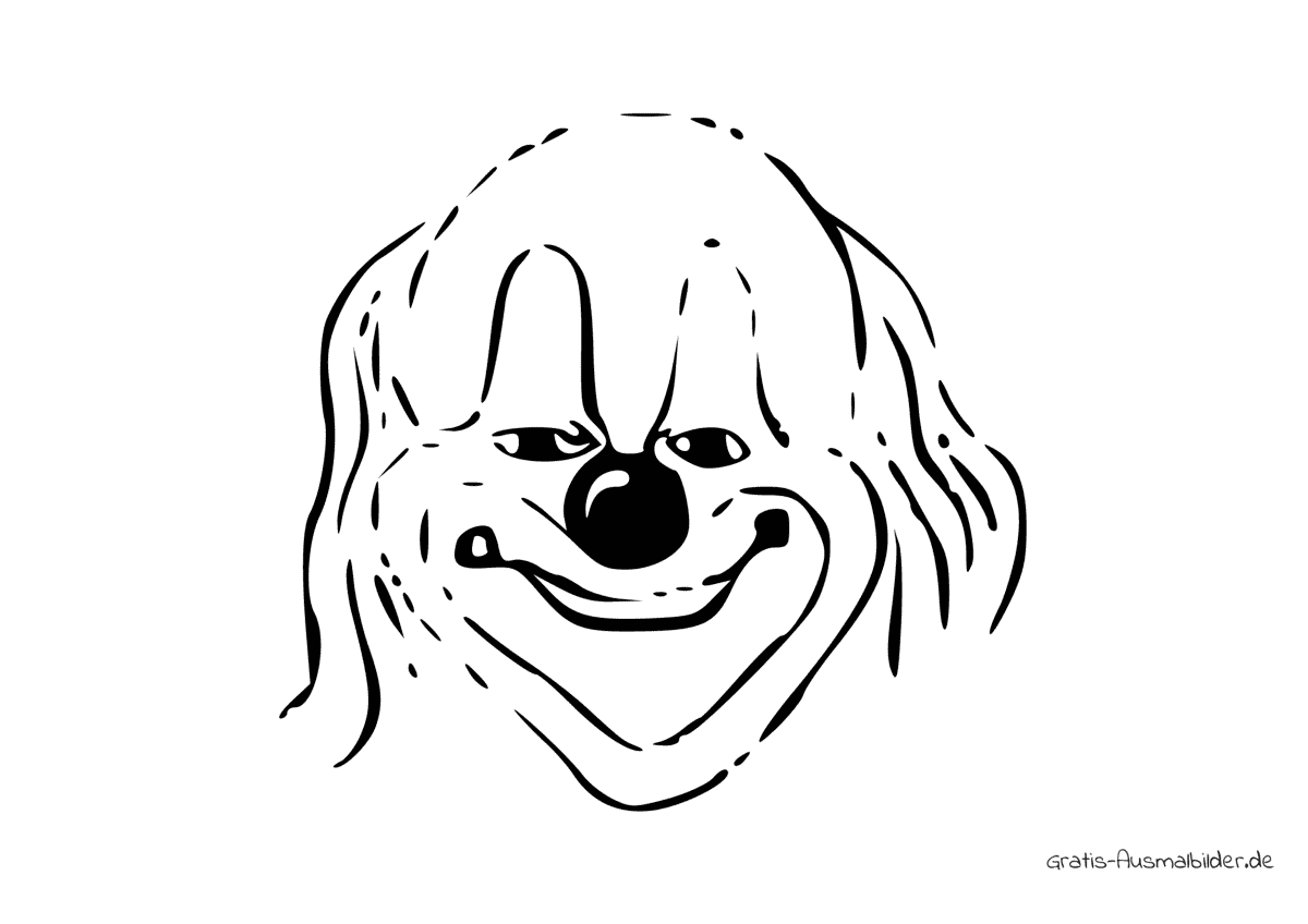 Ausmalbild Clown mit roter Nase