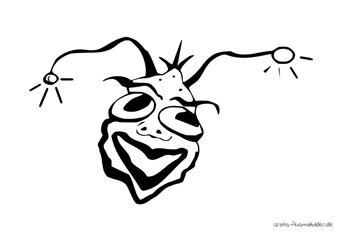 Ausmalbild Clownmaske