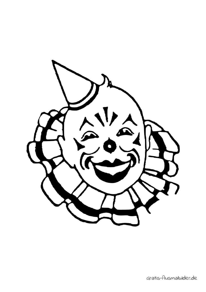 Ausmalbild Clownskopf