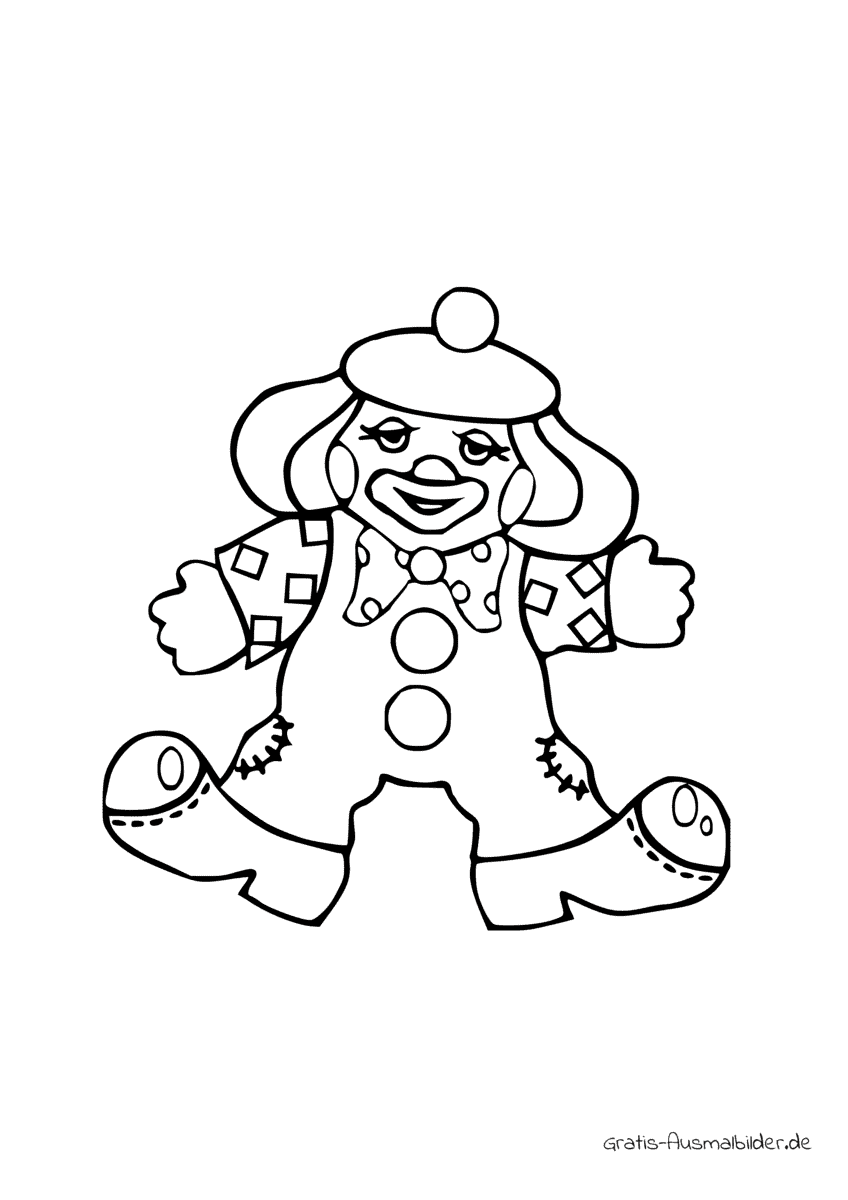 Ausmalbild Clownspuppe