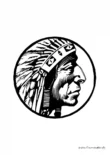 Ausmalbild Symbol Indianer
