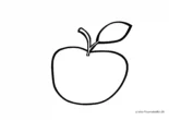 Ausmalbild Einfacher Apfel