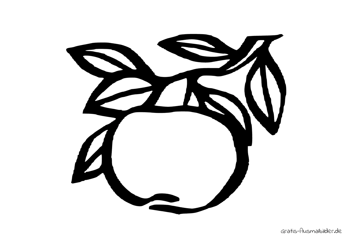 Ausmalbild Apfel am Ast