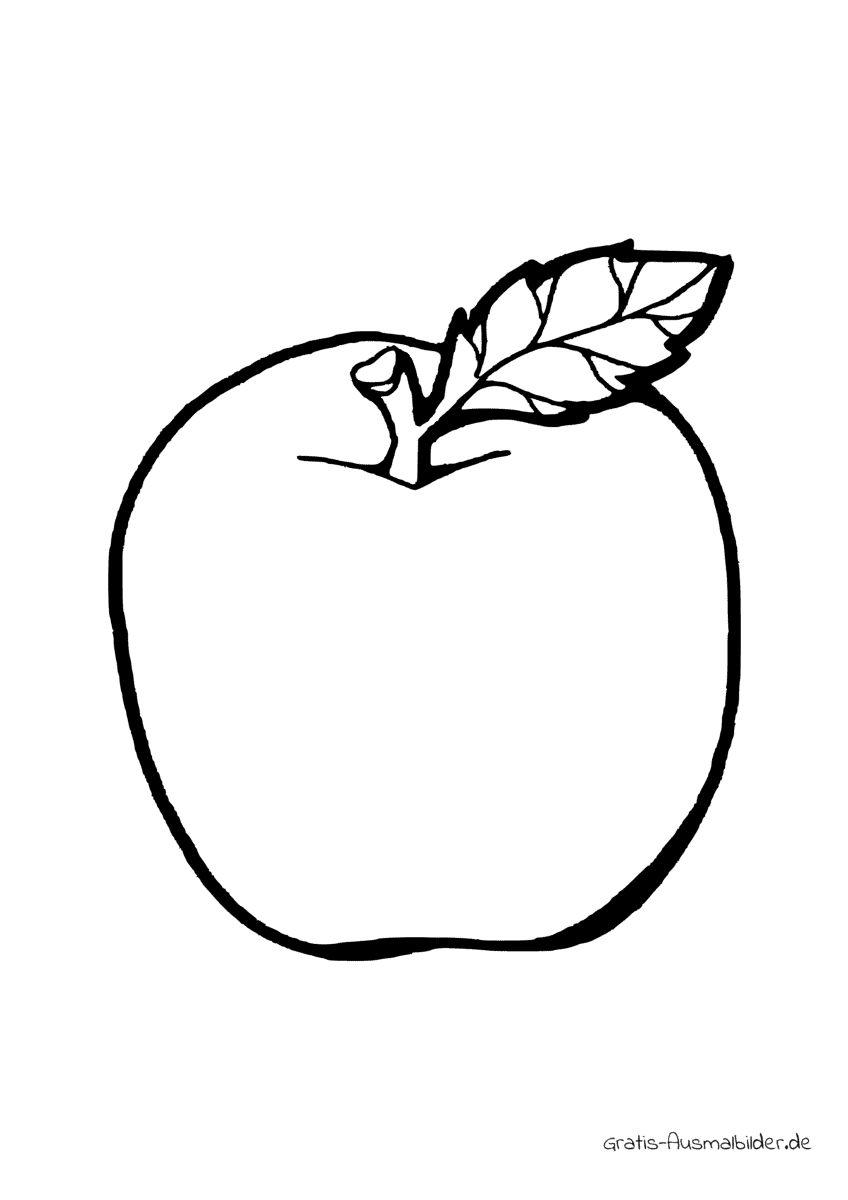 Ausmalbild Apfel einfach