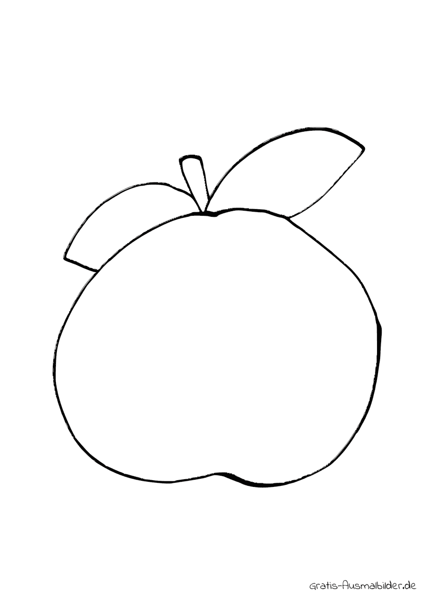 Ausmalbild Apfel rund