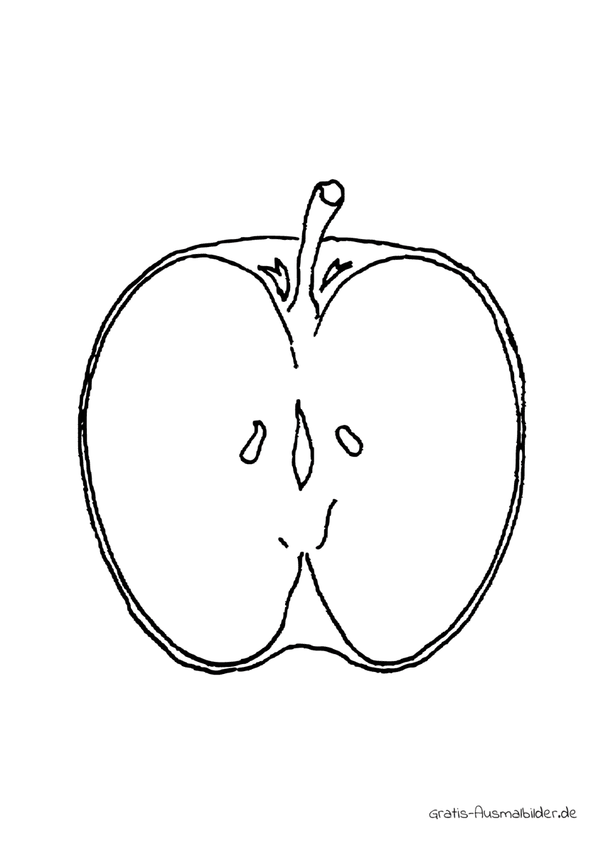 Ausmalbild Aufgeschnittener Apfel