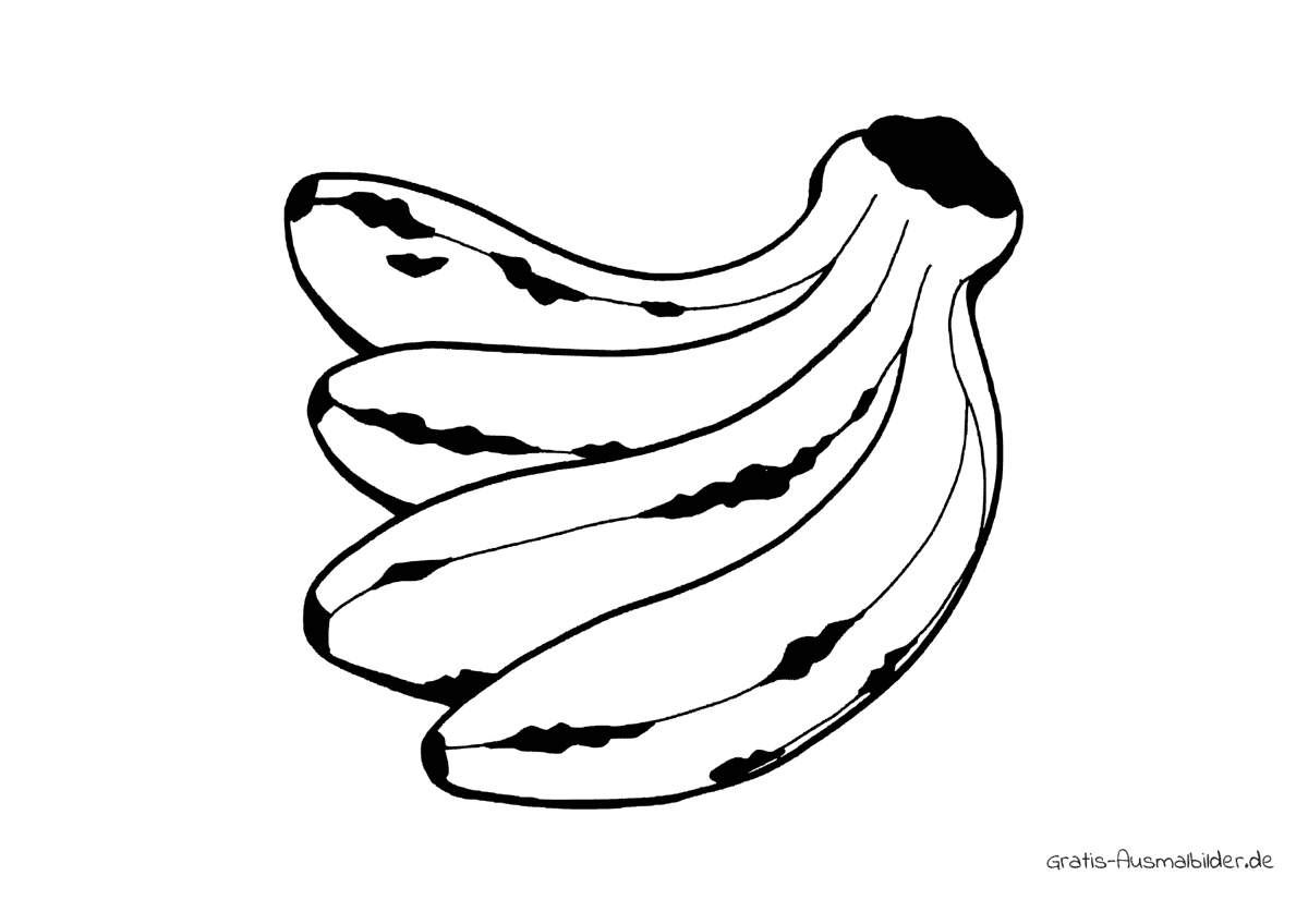 Ausmalbild Bananen Druckstellen