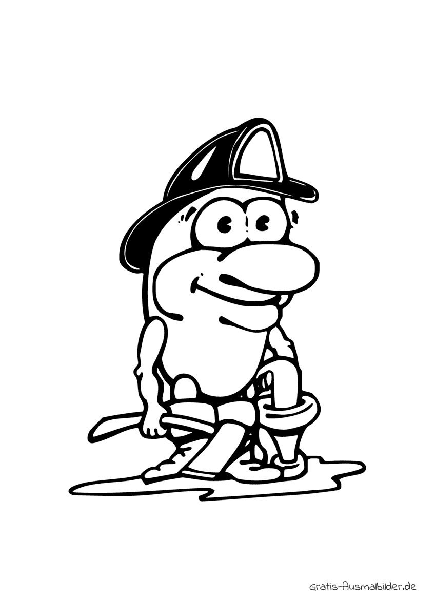 Ausmalbild Bohnen Feuerwehrmann