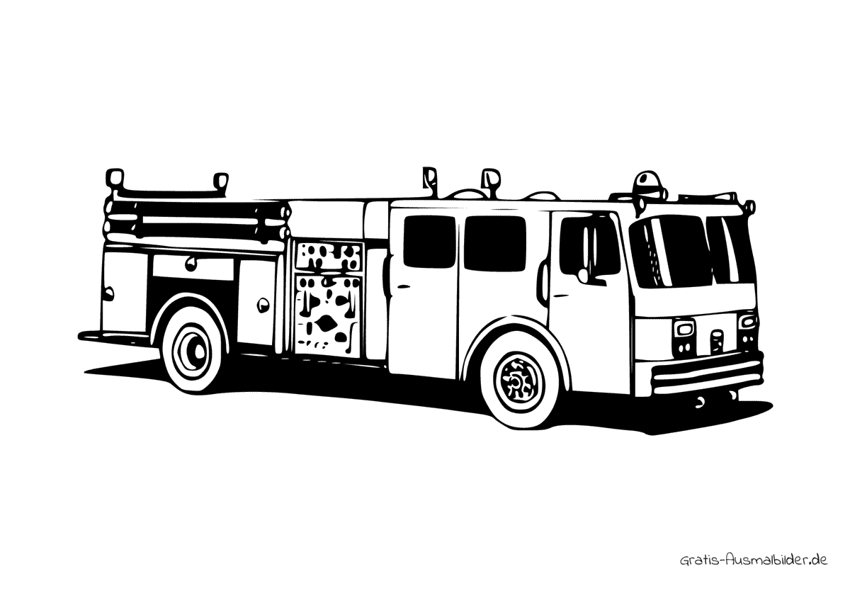 Ausmalbild Feuerwehrauto steht