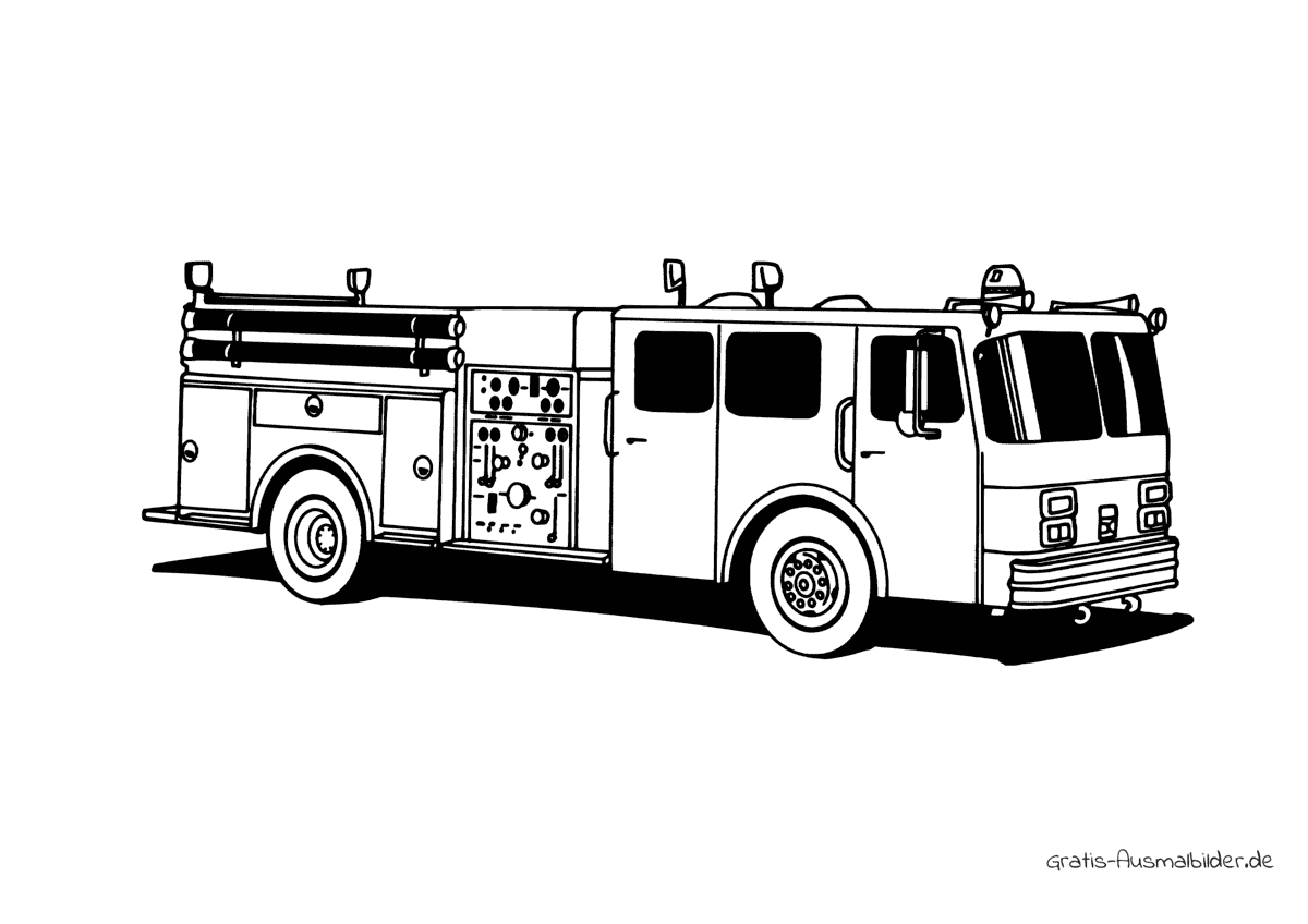 Ausmalbild Wagen Feuerwehr