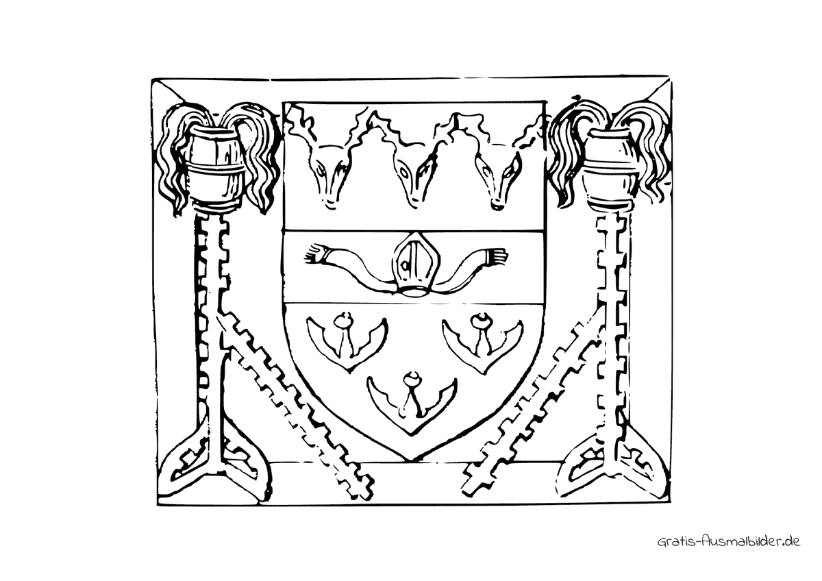 Ausmalbild Grosses Wappen