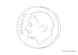Ausmalbild Roosevelt Münze