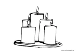 Ausmalbild Fünf Kerzen