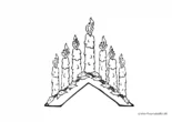 Ausmalbild Kerzenständer Pyramide