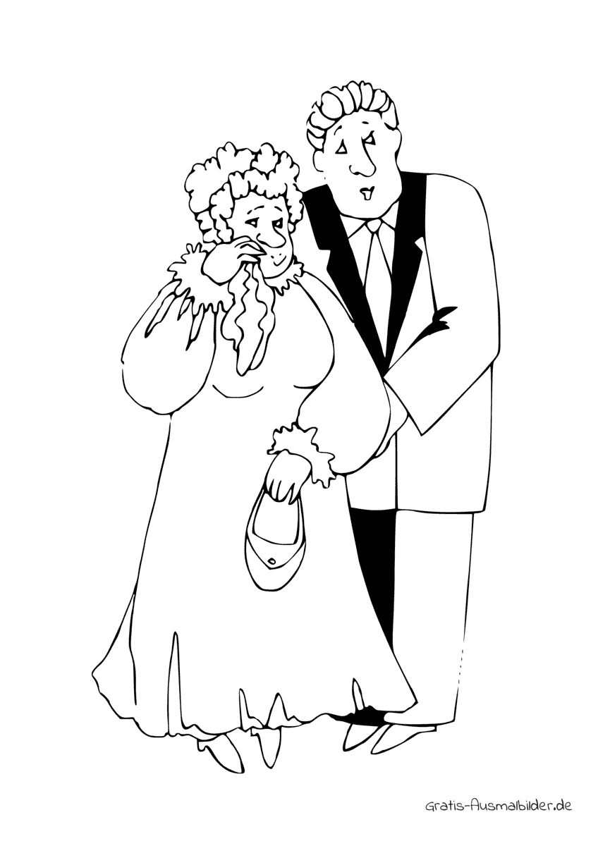 Ausmalbild Eltern der Braut