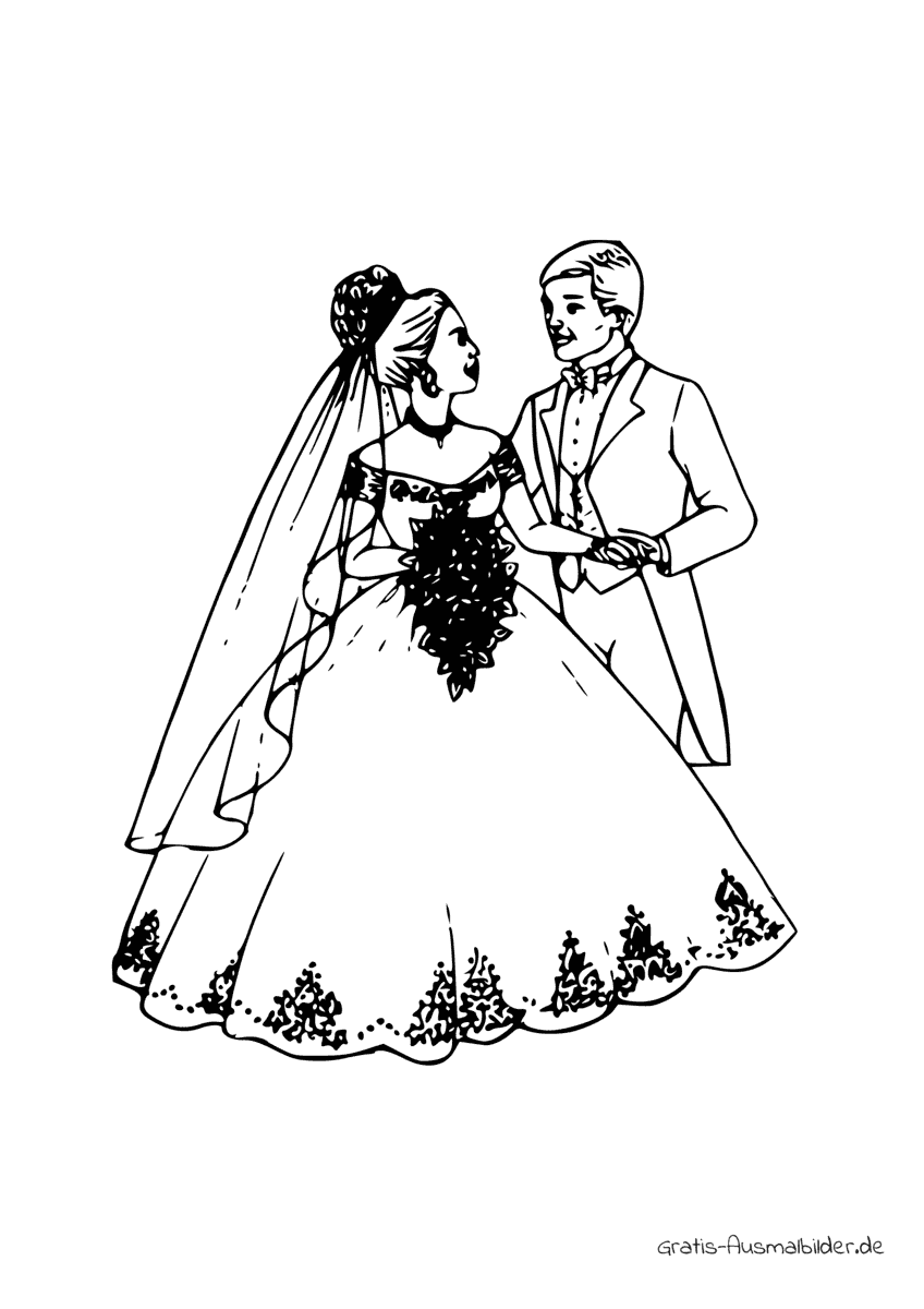 Ausmalbild Traditionelle Hochzeit