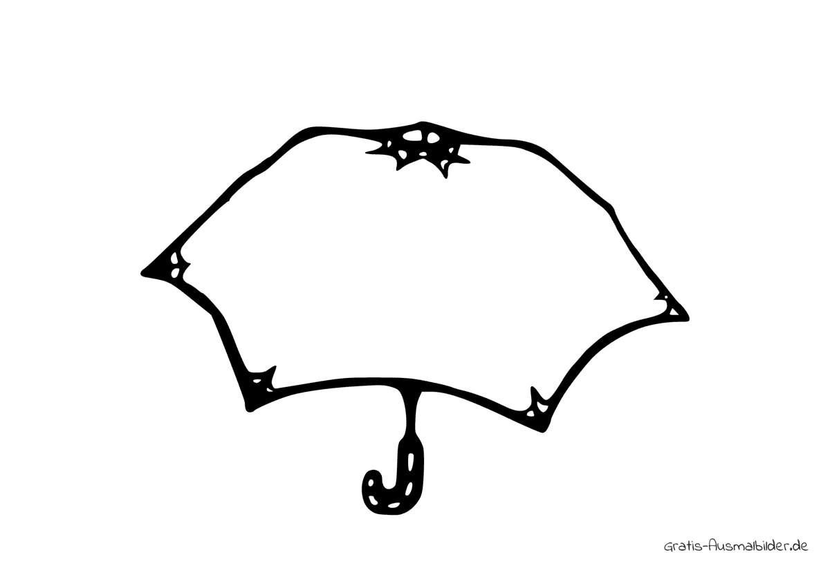 Ausmalbild Regenschirm von aussen
