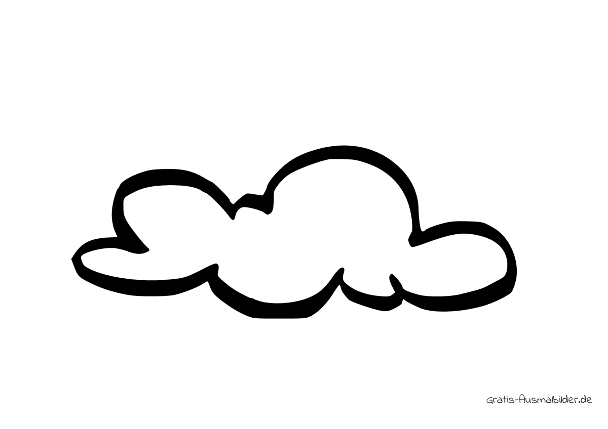 Ausmalbild Wolke mit dickem Rand