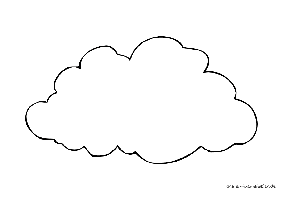 Ausmalbild Wolke mit dünnem Rand