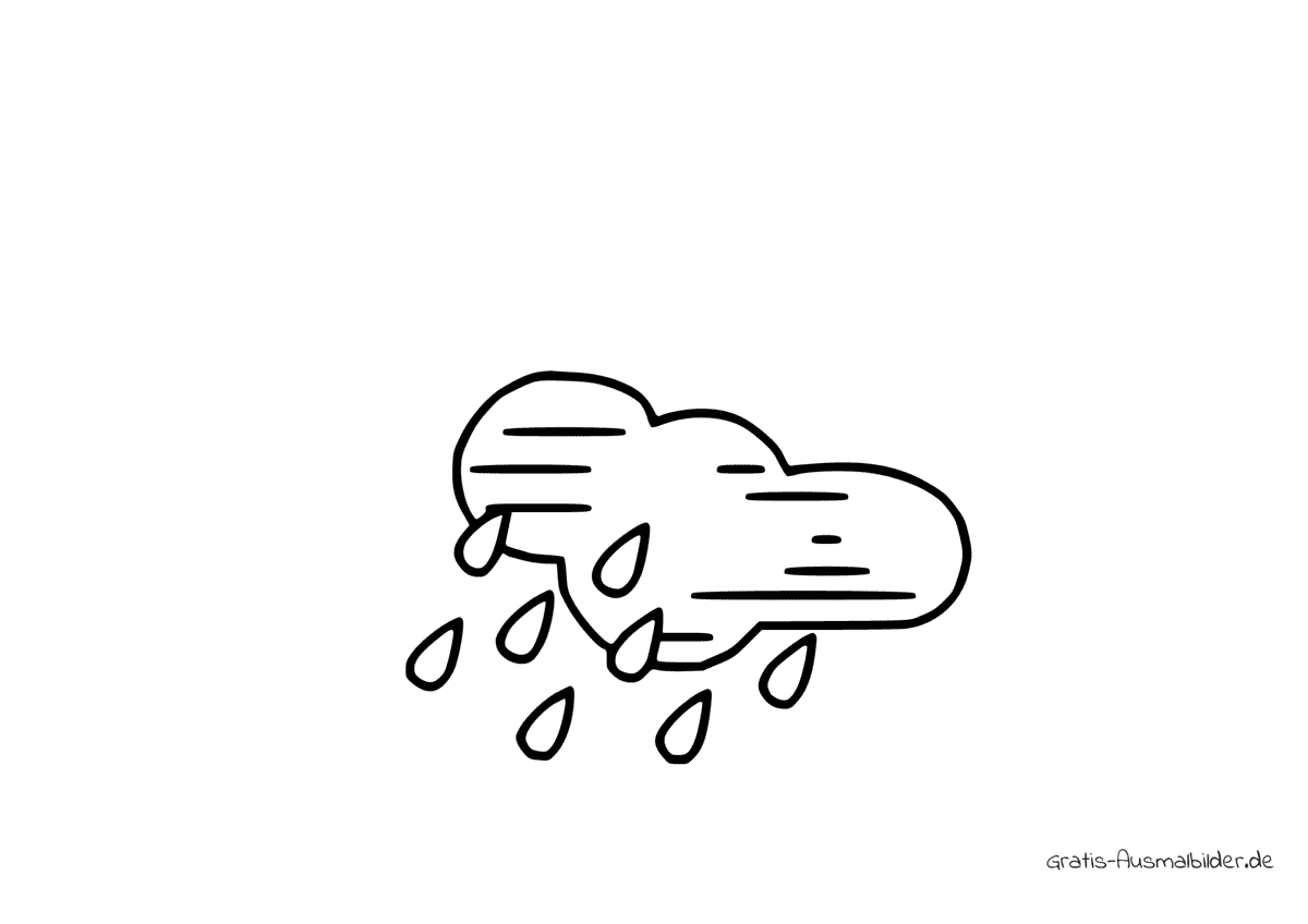 Ausmalbild Wolke regnet