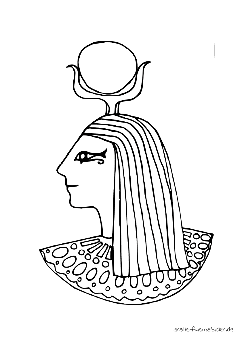Ausmalbild Kopf Ägyptischer Gott