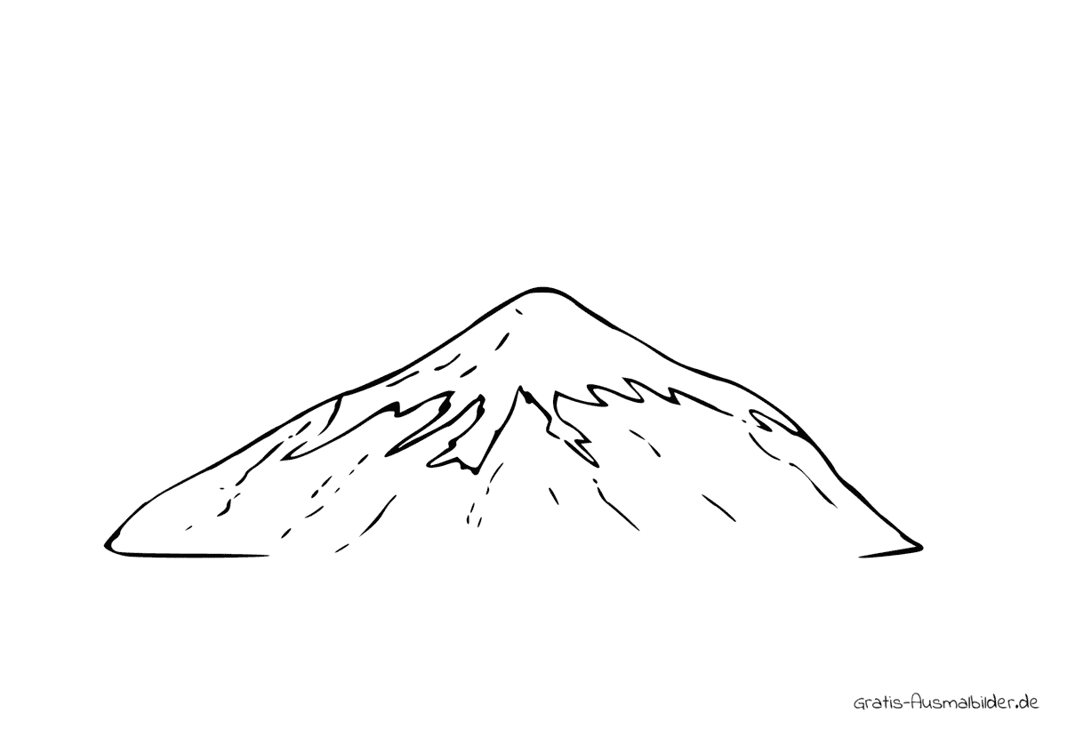 Ausmalbild Berg Schnee