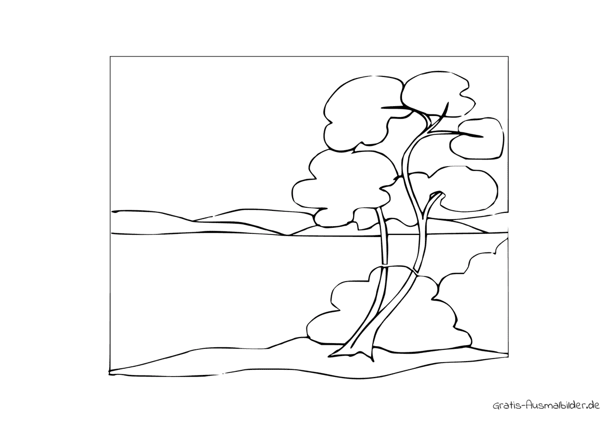 Ausmalbild Doppelbaum