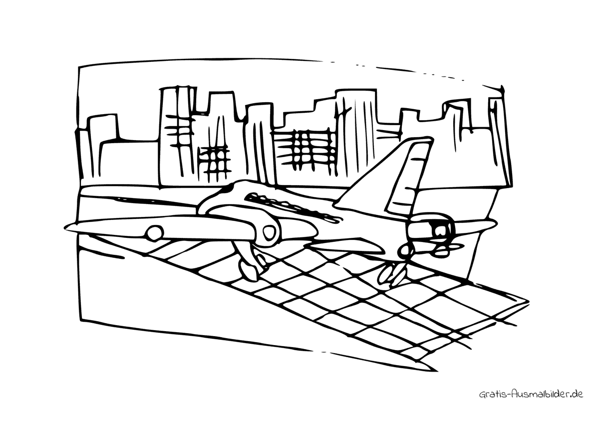 Ausmalbild Flugzeug