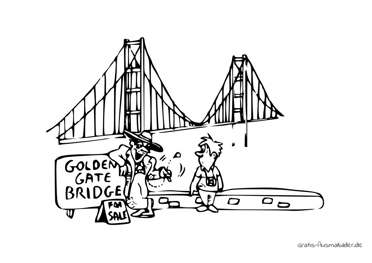 Ausmalbild Golden Gate Bridge