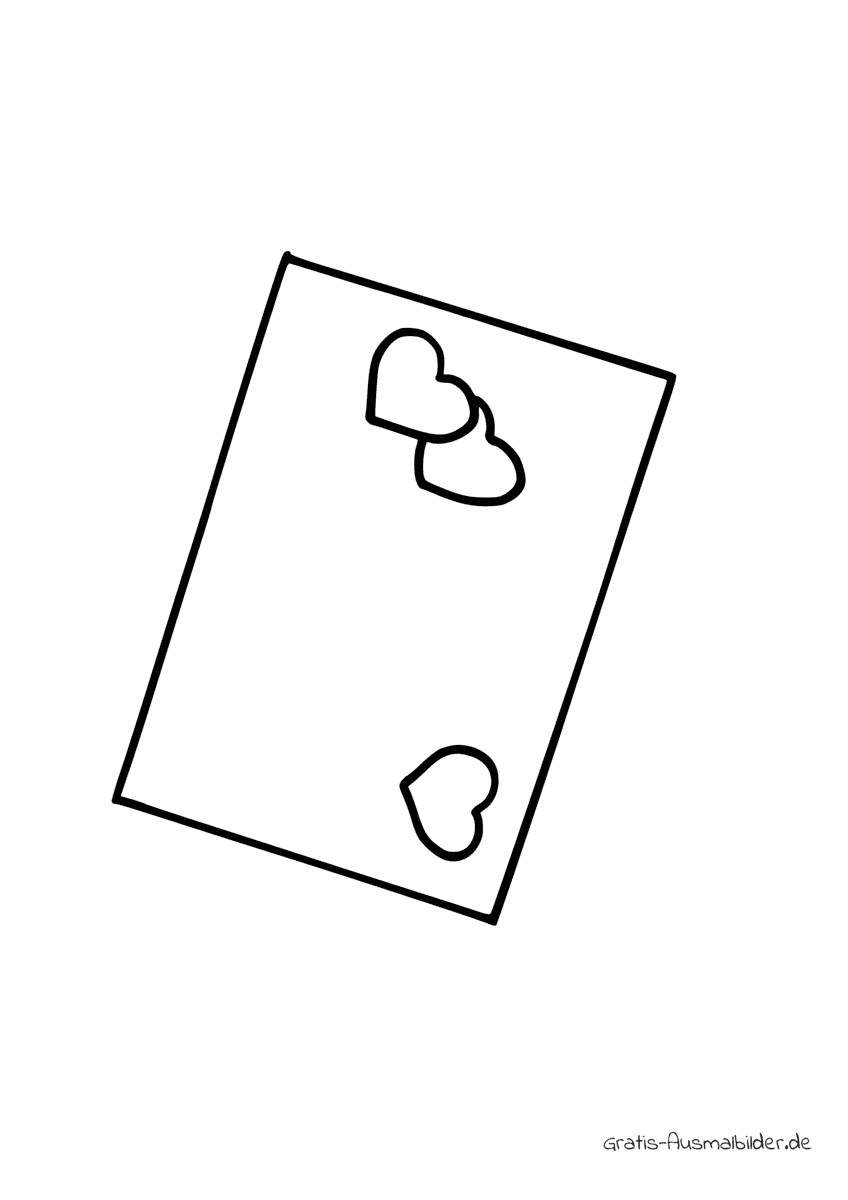 Ausmalbild Brief drei Herzen