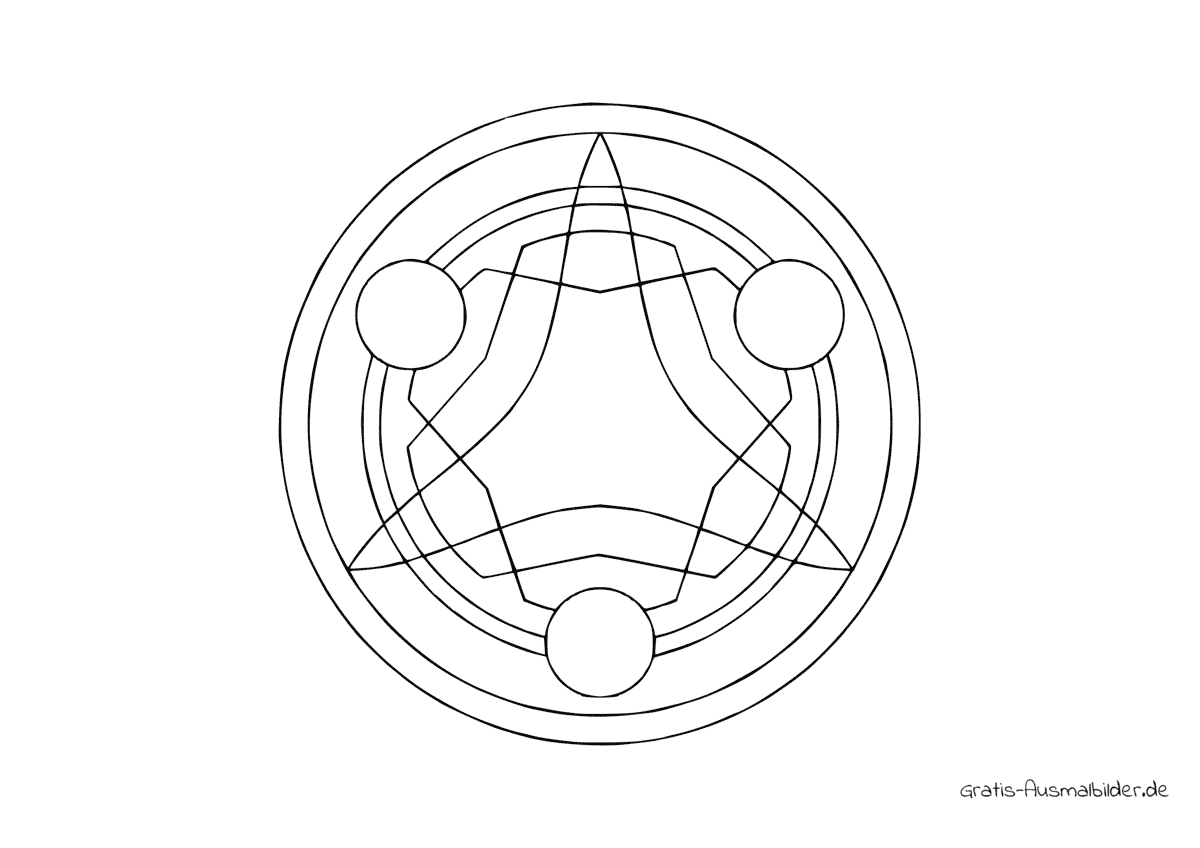 Ausmalbild Futuristisches Mandala