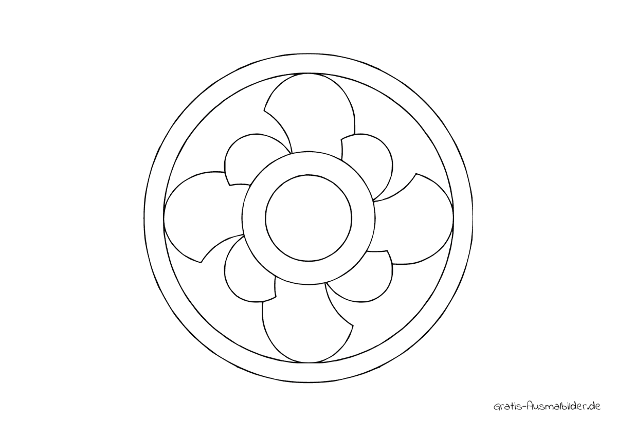 Ausmalbild Mandala acht Blütenblätter