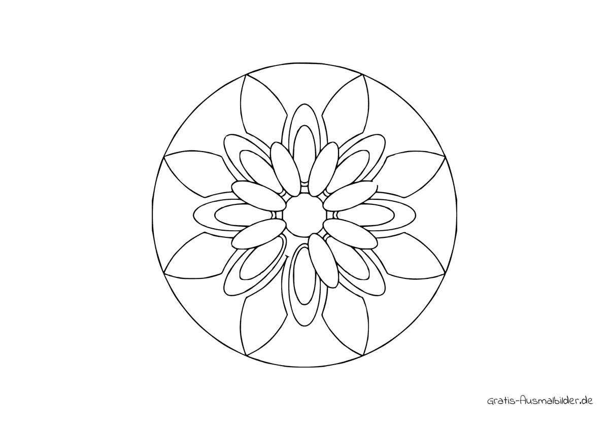 Ausmalbild Mandala Blumenblätter