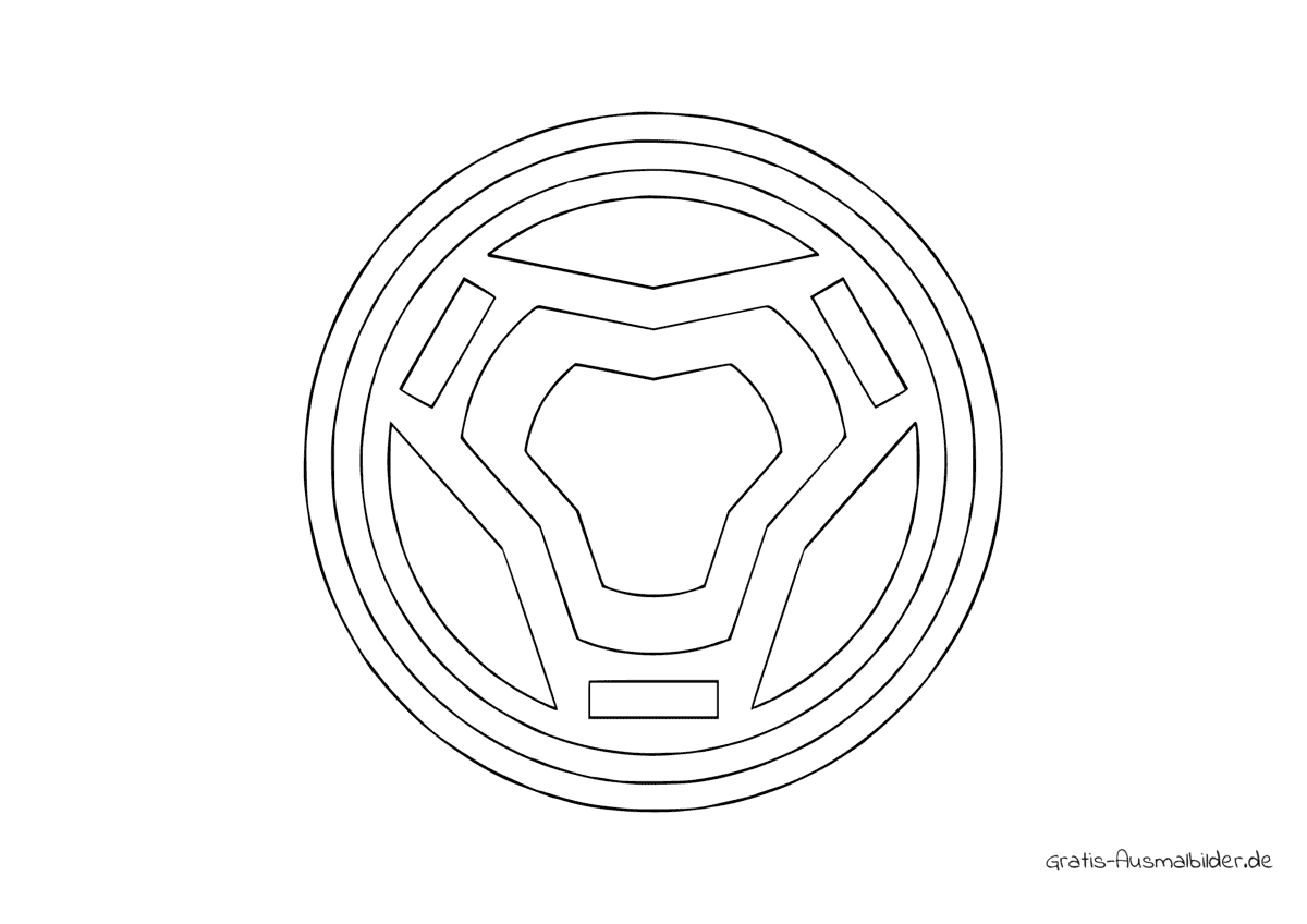 Ausmalbild Mandala drei Enden