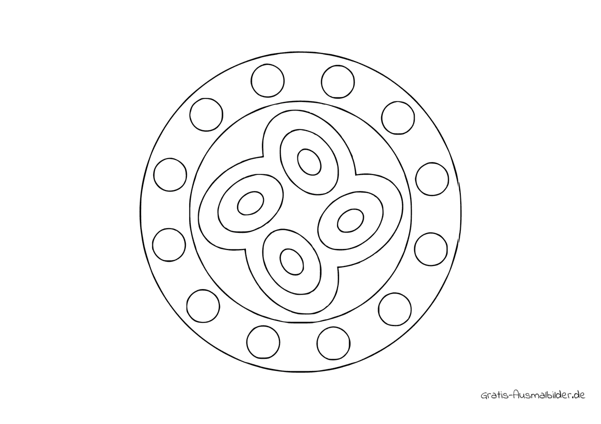 Ausmalbild Mandala Kreise