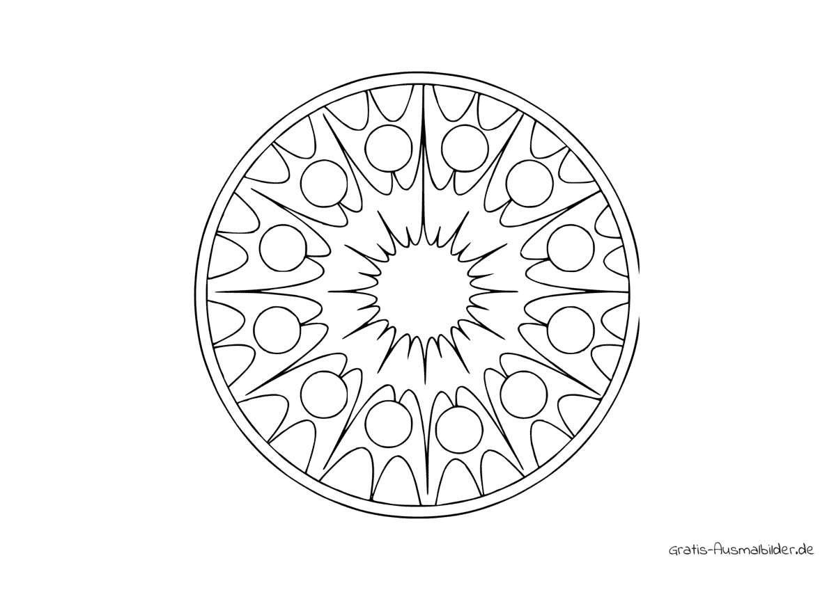 Ausmalbild Mandala Sonne
