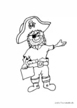 Ausmalbild Junger Pirat mit Schatzkarte