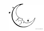 Ausmalbild Schlafender Mond