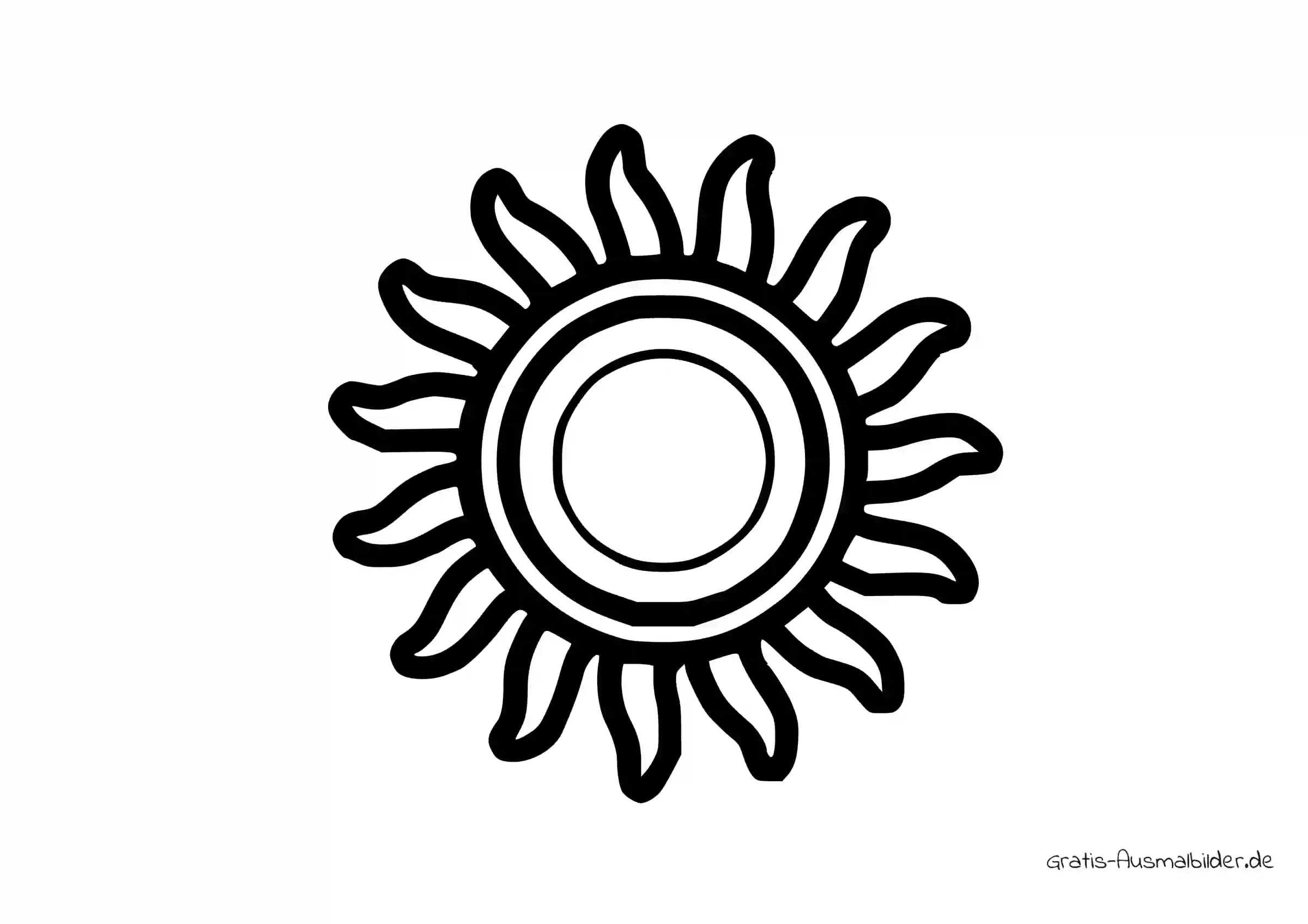 Ausmalbild Sonne schematisch
