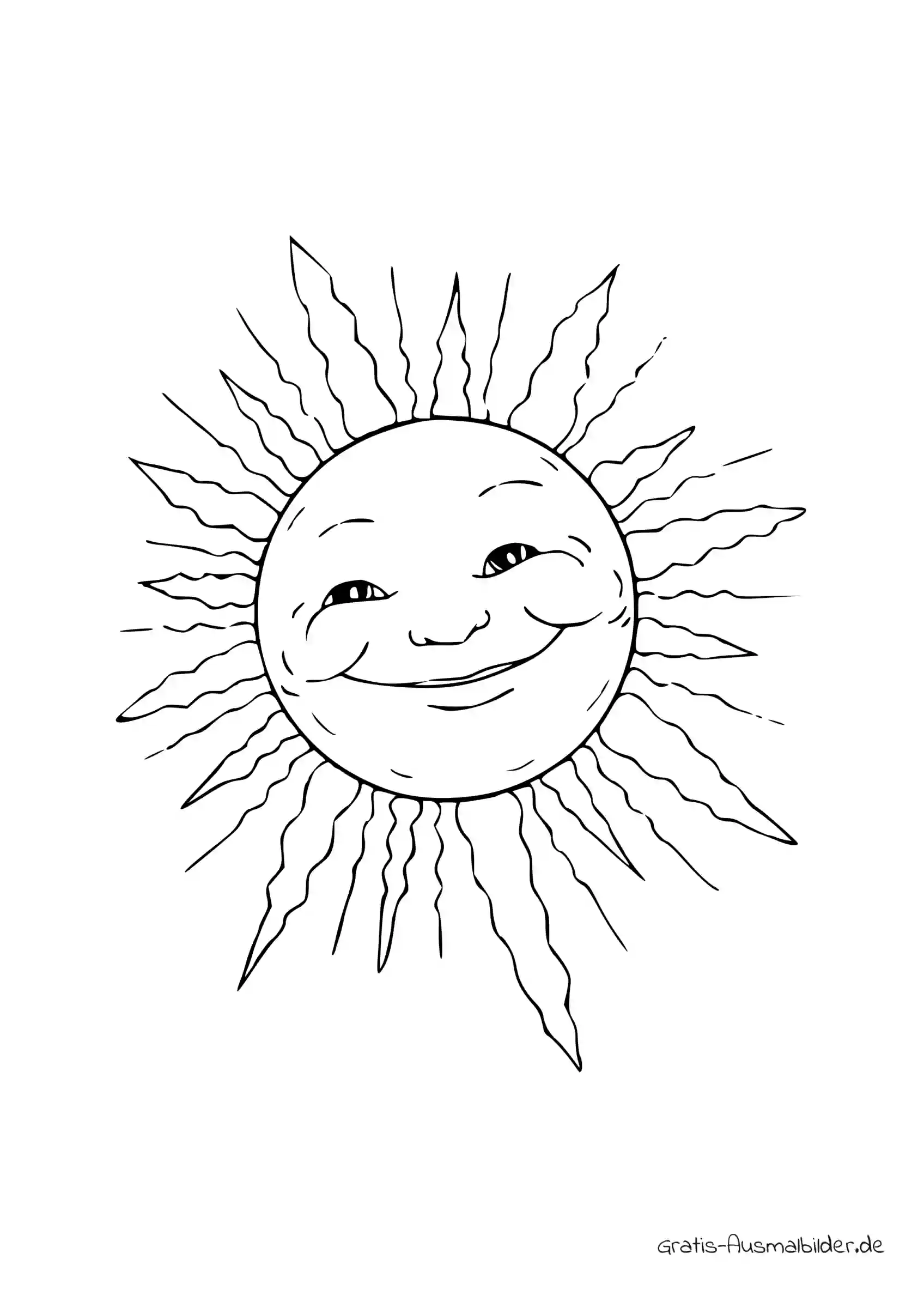 Ausmalbild Überglückliche Sonne