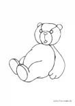 Ausmalbild Sitzender Teddybär