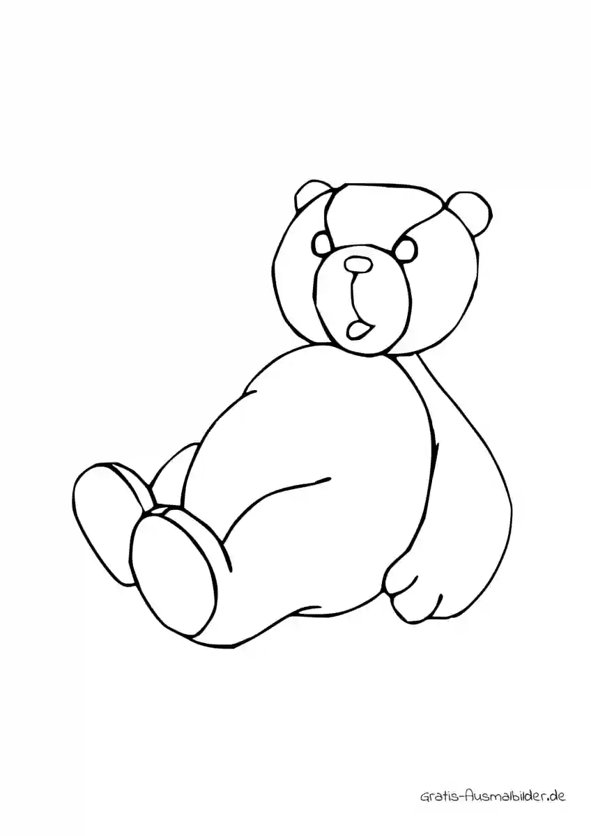 Ausmalbild Sitzender Teddybär