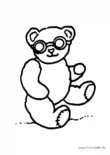 Ausmalbild Teddy mit Brille