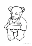 Ausmalbild Teddybär mit Blümchen