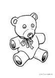 Ausmalbild Teddybär mit einer Schleife