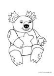 Ausmalbild Teddybär mit Fleck