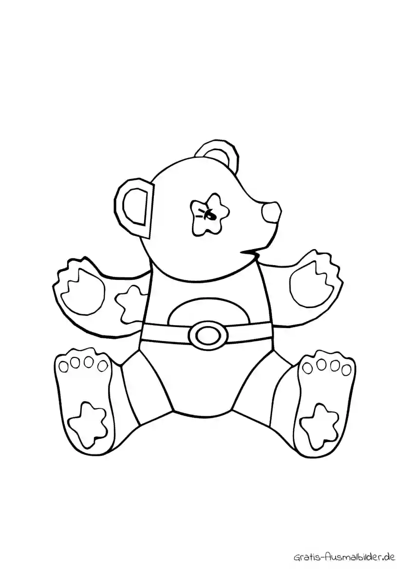 Ausmalbild Teddybär mit Flecken