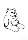 Ausmalbild Teddybär sitzend