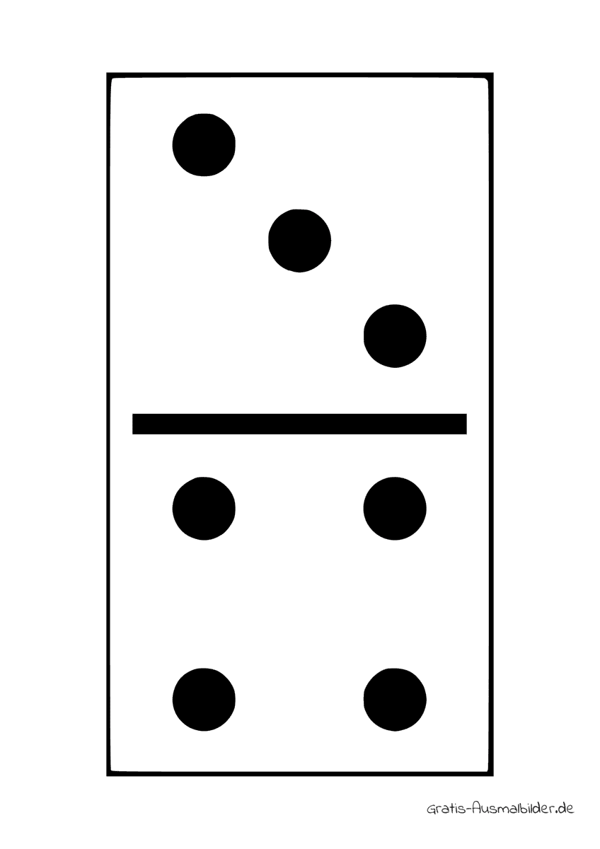Ausmalbild Dominostein drei und vier